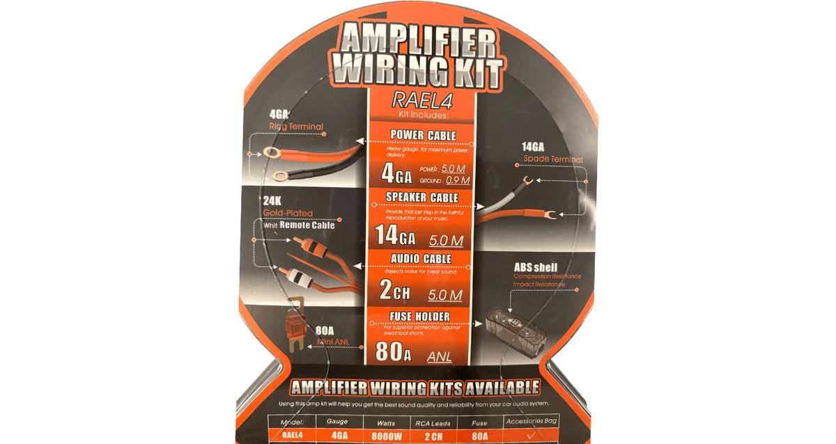 REFERENCE AUDIO 4 GAUGE  Wiring Kit